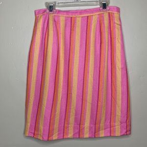 VINTAGE Skirt Tweed Dopamine Barbiecore Hot Pink Fashion Dressing Striped 6